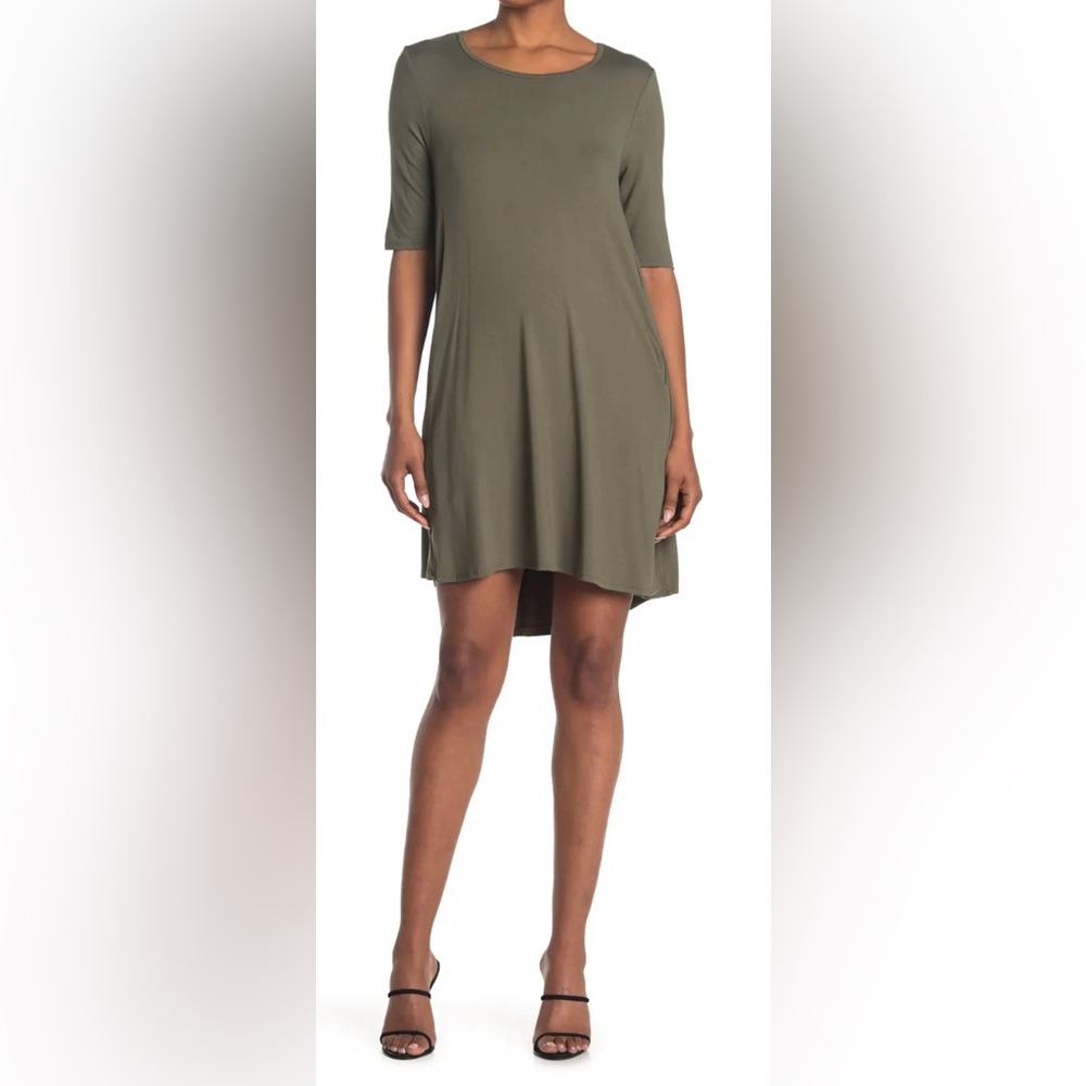 Philosophy Green Elbow Sleeve Knit Swing Dress Size 2X NWT